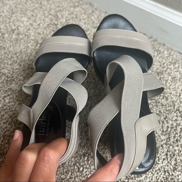 Charles by Charles David Patent Elastic Strappy Wedge Sandals - Picture 4 of 7